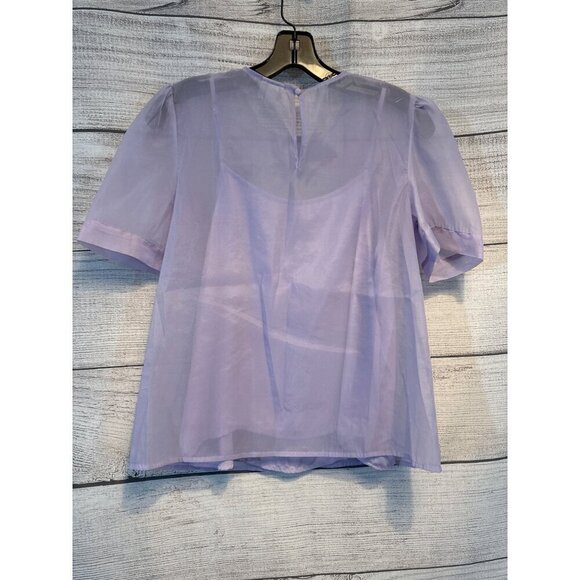 A New Day Lilac Sheer Blouse With Cami Size S - Picture 4 of 4